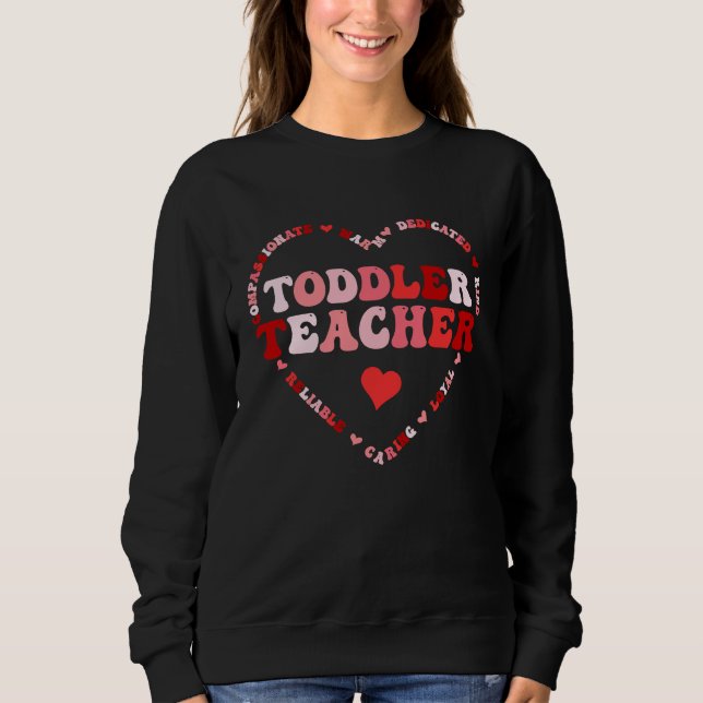 Cute Toddler Teacher Assistant Valentines Day Hear T Shirt (Framsida)