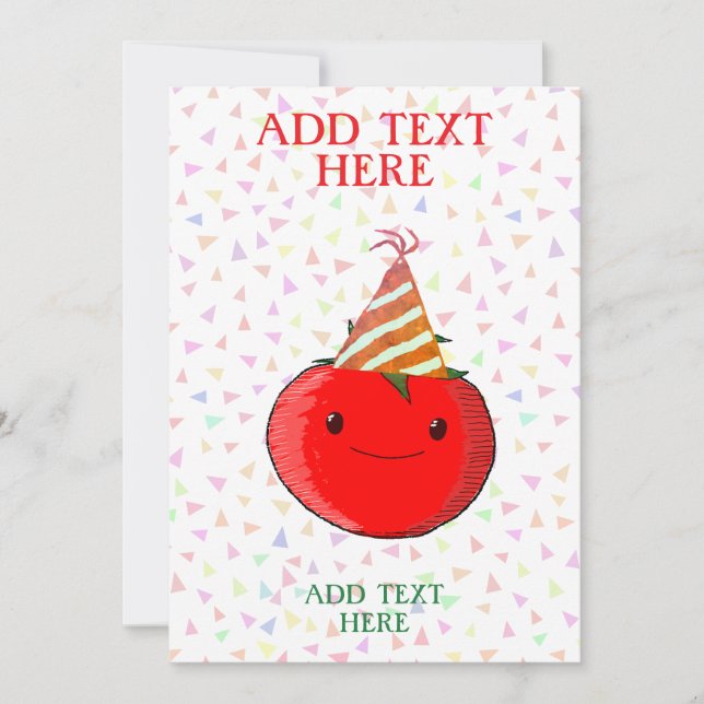 Cute Tomato Birthday Inbjudningar (Framsida)