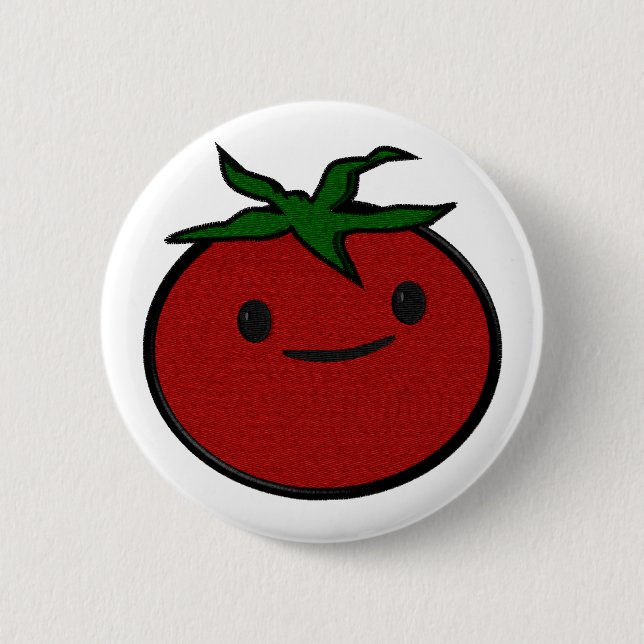 Cute Tomato Embroidery Print Knapp (Framsida)