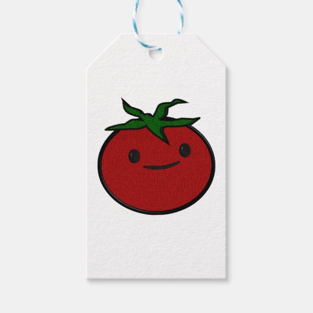 Cute Tomato Embroidery Print Presentetikett (Framsidan)