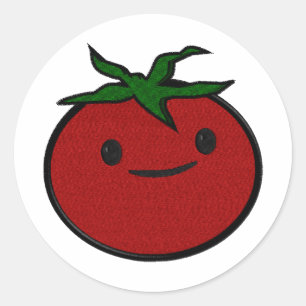 Cute Tomato Embroidery Print Runt Klistermärke