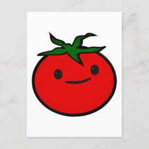 Cute Tomato Embroidery Print Vykort