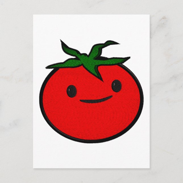 Cute Tomato Embroidery Print Vykort (Framsida)