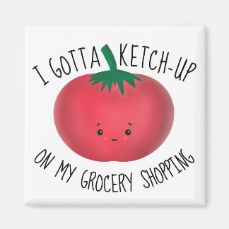 Cute Tomato Ketchup Livsmedel Shopping Magnet