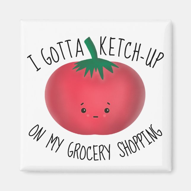 Cute Tomato Ketchup Livsmedel Shopping Magnet (Framsidan)