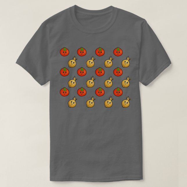 Cute Tomato och lök T Shirt (Design framsida)