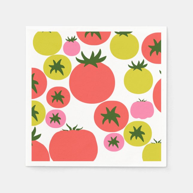 Cute Tomato Papper Napkins Pappersservett (Framsidan)