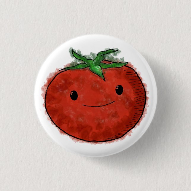 Cute Tomato Watercolor Knapp (Framsida)