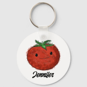 Cute Tomato Watercolor Nyckelring