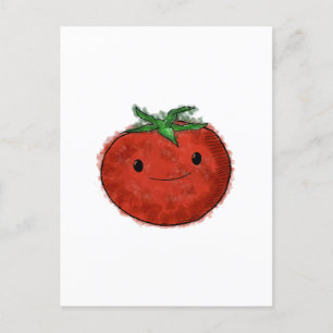 Cute Tomato Watercolor Vykort
