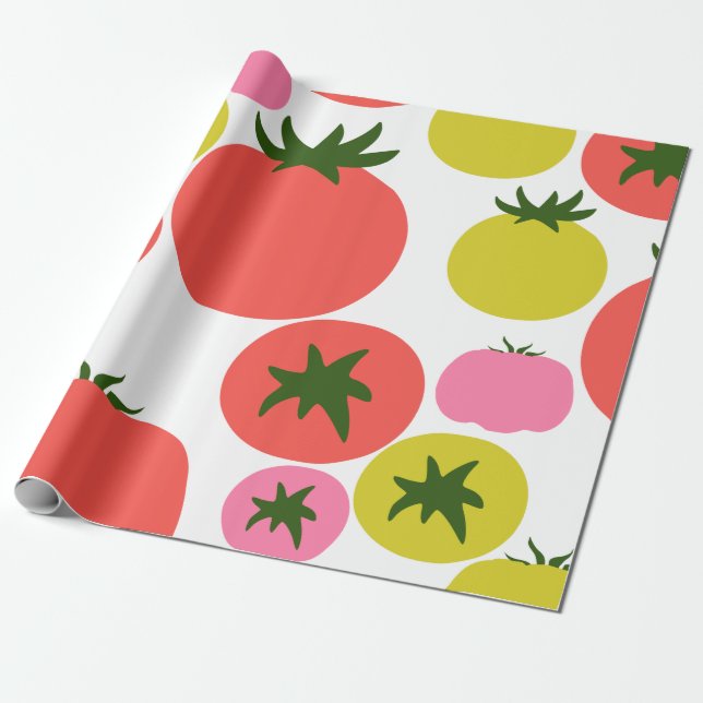 Cute Tomato Wrapping Papper Presentpapper (Utrullad)