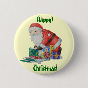 Cute Tomlining av leksaker ger christmas Knapp