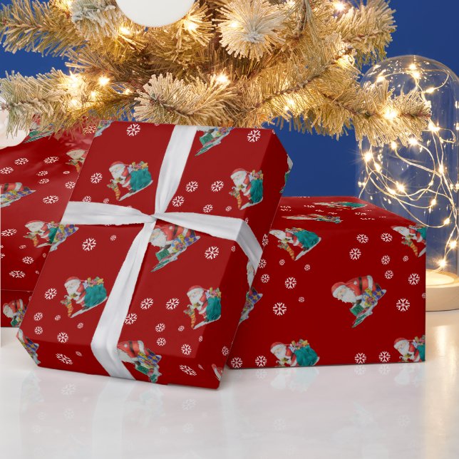 Cute-tomter och omslagna paket till jul presentpapper (Helgdagar)