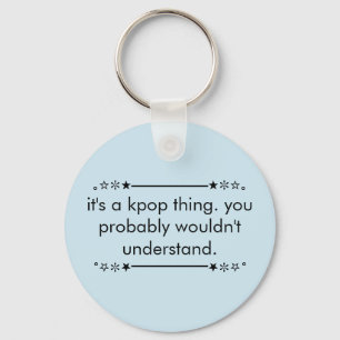 Cute Tonåring Blue Aesthetic Kpop Nyckelring
