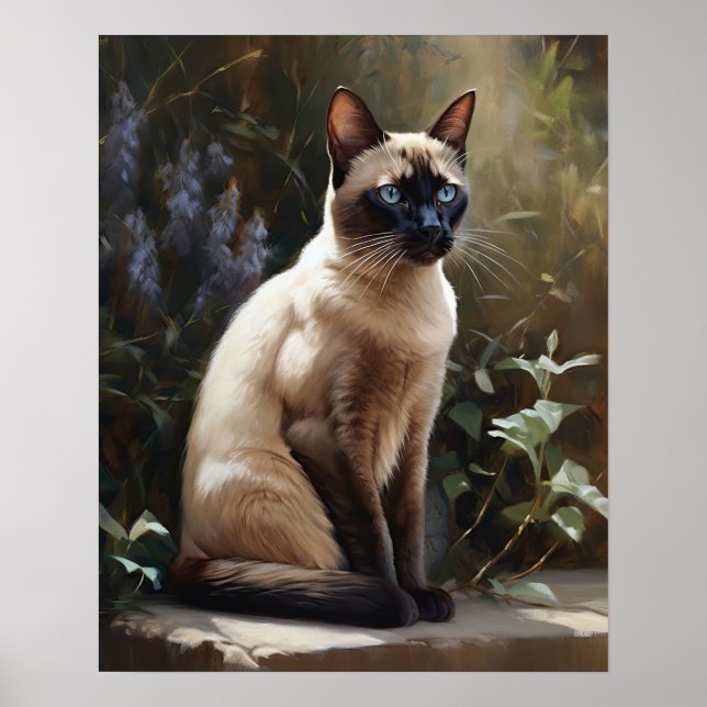 Cute Tonkinese Cat Art Print Poster (Framsidan)