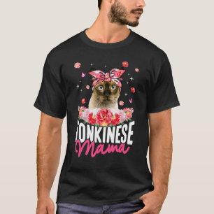 Cute Tonkinese Mamma Flower Bandana Cat Mor T Shirt