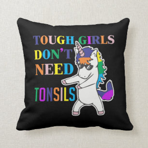 Cute Tonsil Removal Surgery Unicorn Girl Recovery Kudde