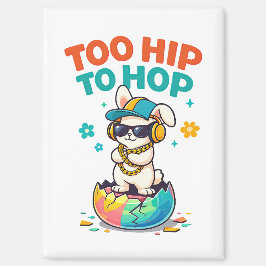 Cute Too Hip to Hop Bunny Illustration Magnet