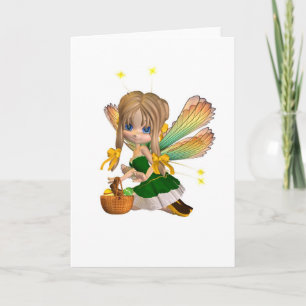 Cute Toon Påsk Fairy - 2 Helgkort