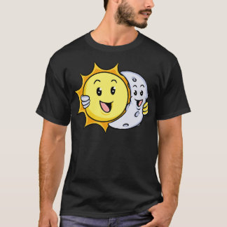 Cute toon Sol och Måne T Shirt