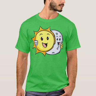 Cute toon Sol och Måne T Shirt