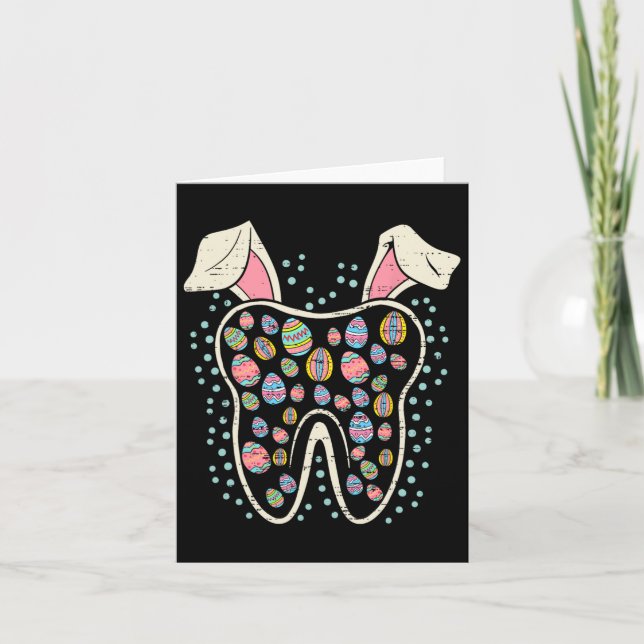 Cute Tooth Bunny Påsk Funny Teeth Dentist Dental Kort (Framsida)