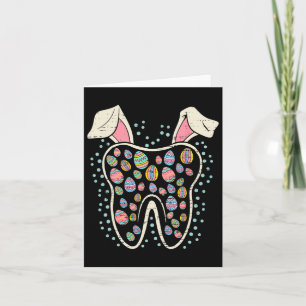 Cute Tooth Bunny Påsk Funny Teeth Dentist Dental Kort