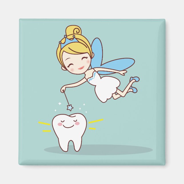Cute Tooth Fairy Background  Magnet (Framsidan)
