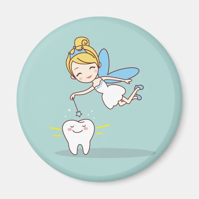 Cute Tooth Fairy Background Magnet (Framsidan)