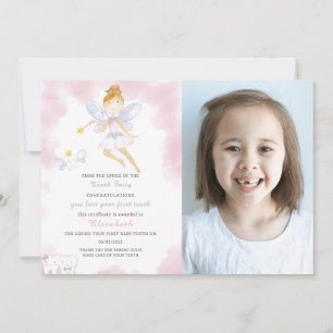 Cute Tooth Fairy Brev med foto Inbjudningar