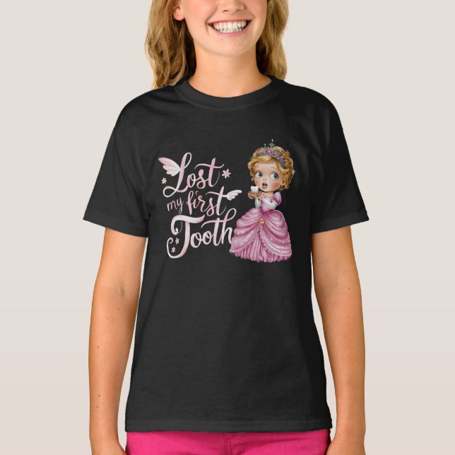 Cute Tooth Fairy I borttappad min första tandtand T Shirt (Framsida)