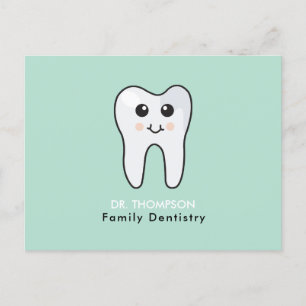 Cute Tooth Family Tandvård Business Helg Vykort