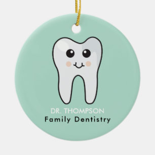 Cute Tooth Family Tandvård Julgransprydnad Keramik