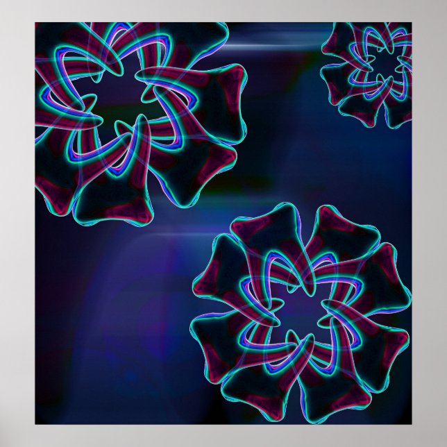 Cute Tooth Flower Blue Dentist-Orthodontist Poster (Framsidan)