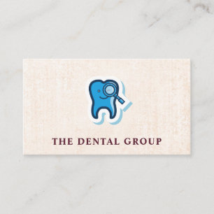 Cute Tooth Inspection Logotyp Tandvård Visitkort