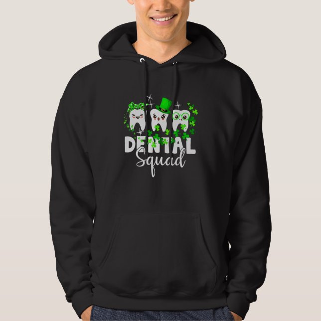 Cute Tooth Leprechaun Hat Dental Squad St Patrick  Hoodie (Framsida)