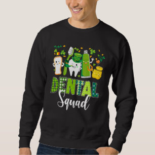 Cute Tooth Leprechaun Hat Dental Squad St Patrick' Lång Ärmad Tröja
