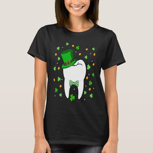 Cute Tooth Leprechaun Hat Dental Squad St Patrick' T Shirt (Framsida)