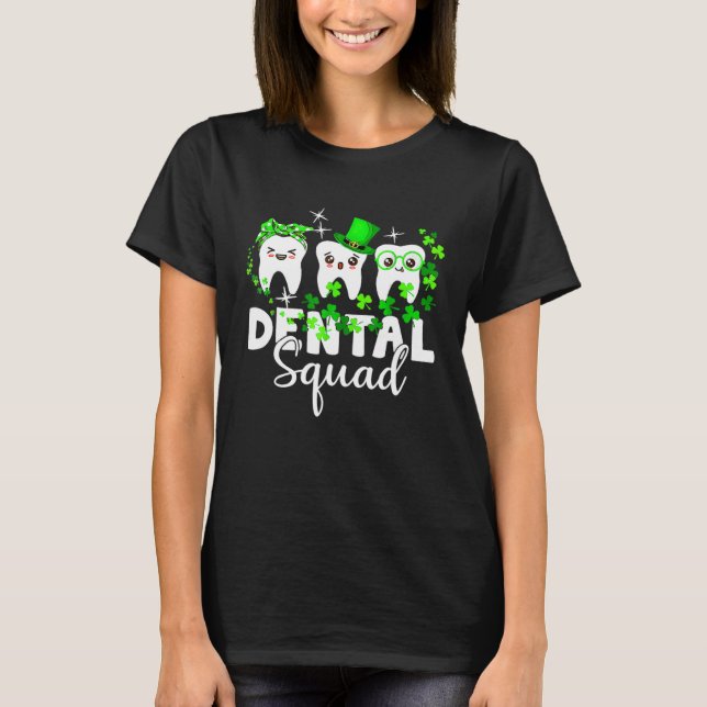 Cute Tooth Leprechaun Hat Dental Squad St Patrick  T Shirt (Framsida)