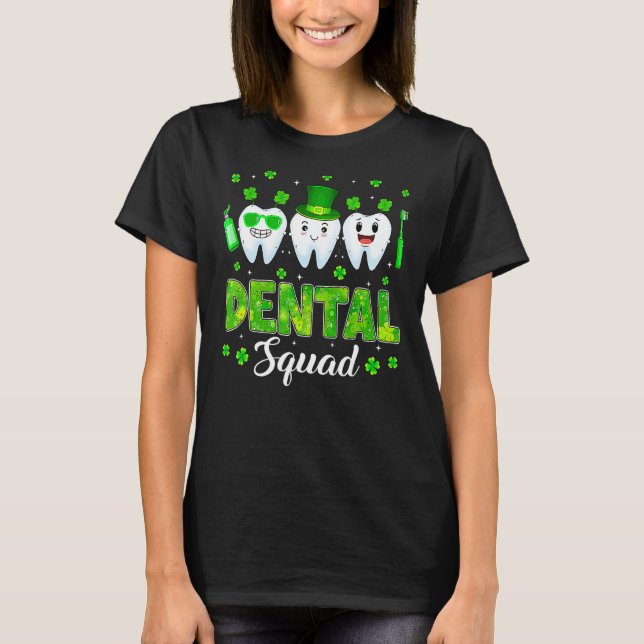 Cute Tooth Leprechaun Hat Dental Squad St Patrick' T Shirt (Framsida)