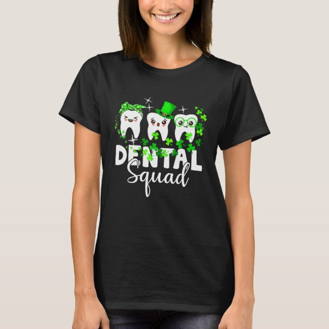 Cute Tooth Leprechaun Hat Dental Squad St Patrick  T Shirt (Framsida)