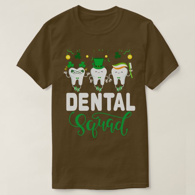 Cute Tooth Leprechaun Hat Dental Squad St Patricks T Shirt (Design framsida)