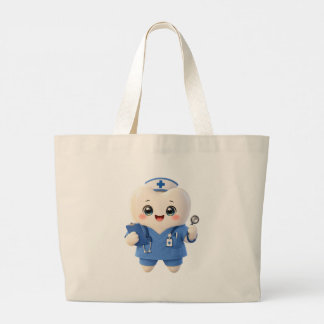 Cute Tooth Nurse Tote Bag | Dental Gift Jumbo Tygkasse
