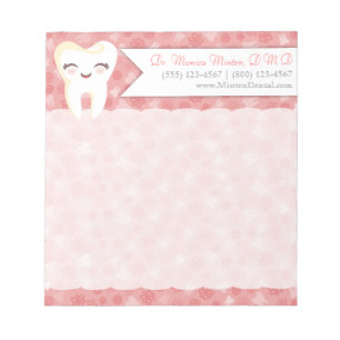 Cute Tooth - Rosa Anpassningsbar Anteckningsblock