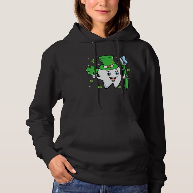 Cute Tooth With Hat Dental Assistant  St Patricks  T Shirt (Framsida)