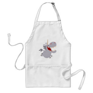 Cute Toothy Tecknad Unicorn Apron Förkläde