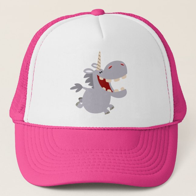 Cute Toothy Tecknad Unicorn Hat Keps (Framsida)