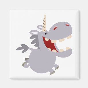 Cute Toothy Tecknad Unicorn Magnet