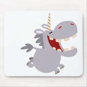 Cute Toothy Tecknad Unicorn Mousepad Musmatta