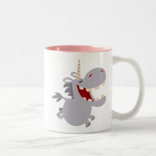 Cute Toothy Tecknad Unicorn Mugg